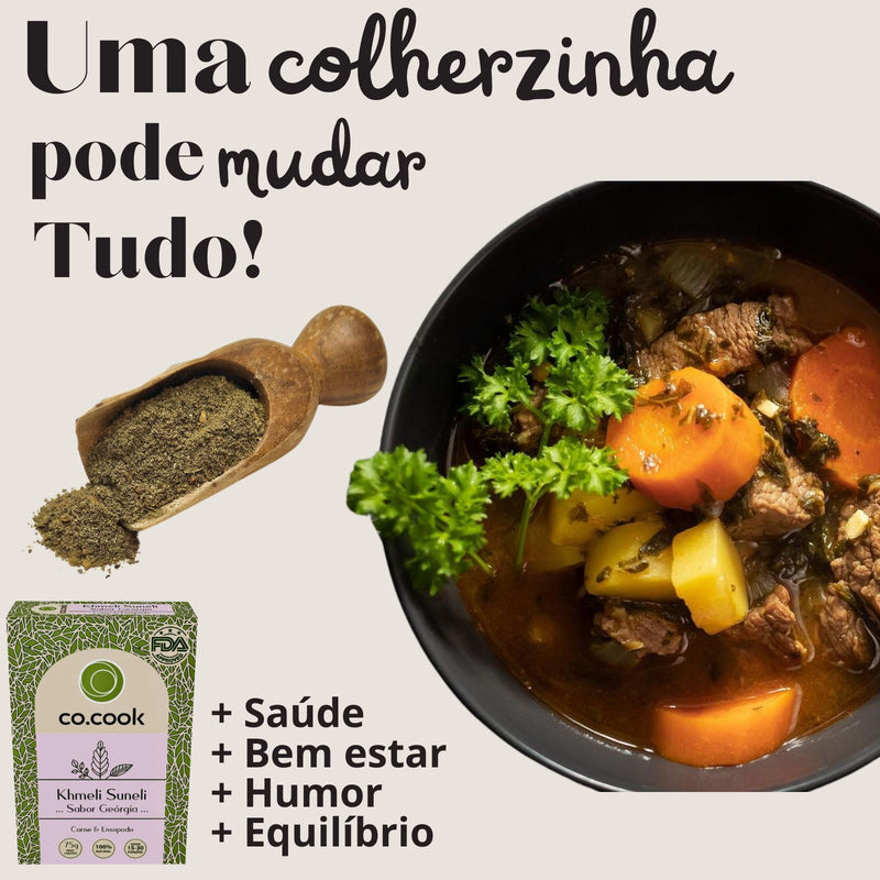 CoCook Caixa 20 Pack Especiaria Natural Tempero Khmeli Suneli Sabor Georgia 75g