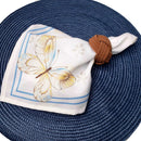 Kit 4 Guardanapos de Tecido Voa Borboleta Azul 40cmx40cm