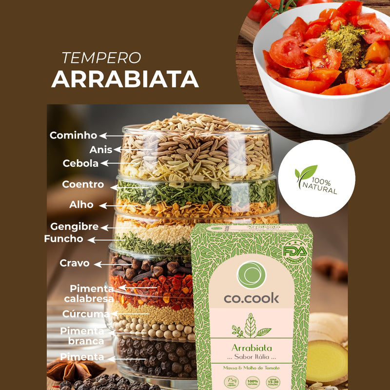 Kit 3 Temperos Funcionais Co.Cook – Jerk, Grelhado e Arrabiata | 100% Natural, Zero Glúten, Zero Lactose, Zero Conservantes, Zero Corantes, Zero Sódio
