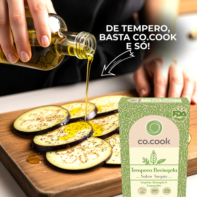 Cx 20 Tempero Funcional 100% Natural CoCook Beringela Sabor Turquia 75g