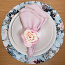 Set of 4 Vintage Blue Floral Placemat Covers by Charlô, 35cm x 35cm