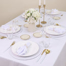 Kit Mesa Posta 7 Peças 2 Lugares Basic Pérola Branco – Caminho, Sousplat, Guardanapo e Anel