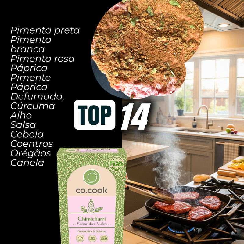Tempero Funcional 100% Natural CoCook Chimichurri Sabor Andes 75g