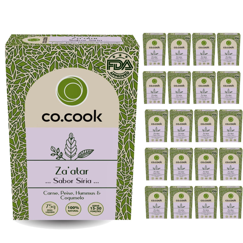 CoCook Caixa 20 Pack Especiaria 100% Natural Tempero Zaátar Sabor Síria 75g