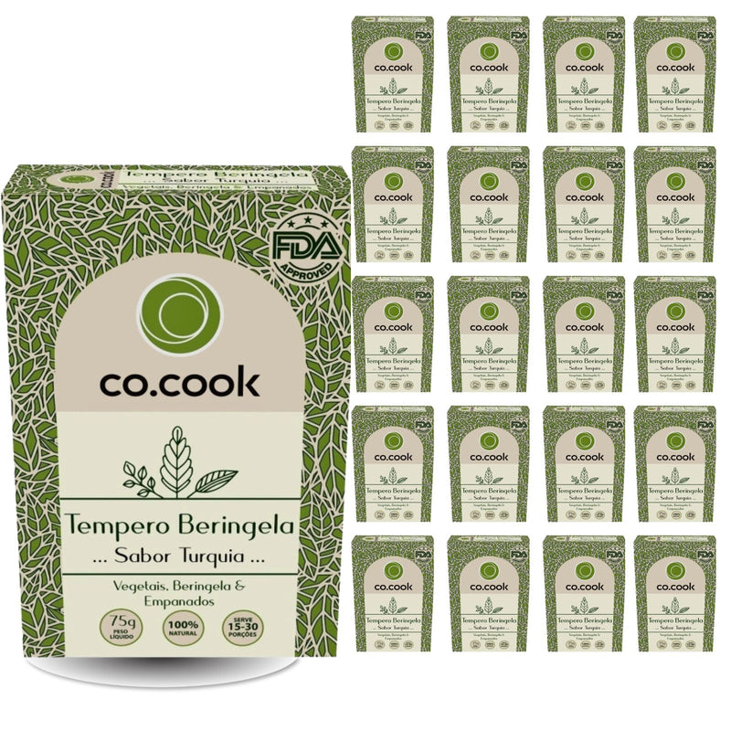 CoCook Caixa 20 Especiaria Natural Tempero Beringela Sabor Turquia 75g