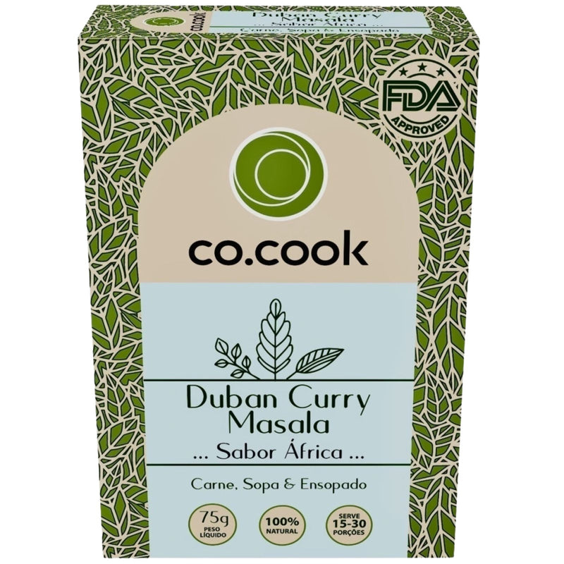 CoCook Caixa 20 Pack Especiaria Natural Tempero Duban Curry Masala 75g