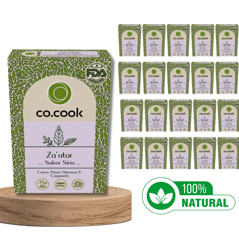 CoCook Caixa 20 Pack Especiaria 100% Natural Tempero Zaátar Sabor Síria 75g