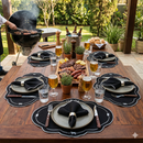 Kit 24 Mesa Posta Sousplat Jogo Americano Churrasco Bordado (12 lugares)