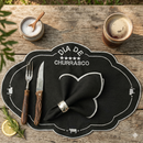 Kit 24 Mesa Posta Sousplat Jogo Americano Churrasco Bordado (12 lugares)