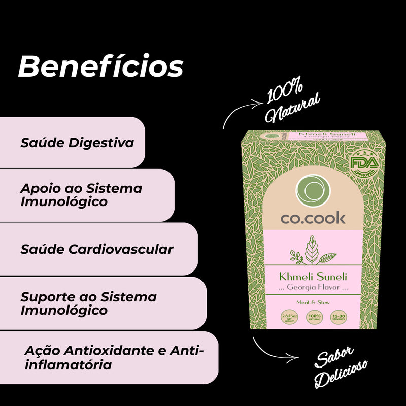 Kit 3 Temperos Funcionais Co.Cook – Zaatar, Khmeli Suneli e Cuscuz Marroquino | 100% Natural, Zero Glúten, Zero Lactose, Zero Conservantes, Zero Corantes, Zero Sódio