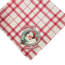 Kit 4 Guardanapos de Tecido Xadrez Papai Noel Bege Vermelho 40cmx40cm
