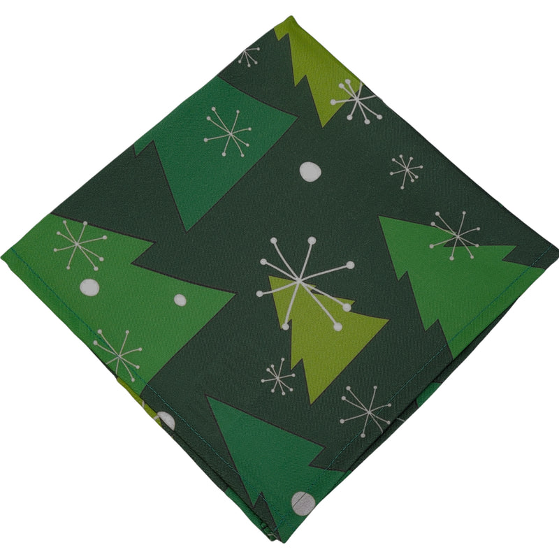 Kit 4 Guardanapos de Tecido Árvore de Natal Verde 40cmx40cm