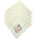 Kit 4 Guardanapo de Tecido Oxford Jardim Coelho da Páscoa 40cmx40cm