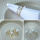 100-Piece Napkin Ring Kit, 100 Settings, Double-Wrap Pearl 4.5x4.5cm Ring
