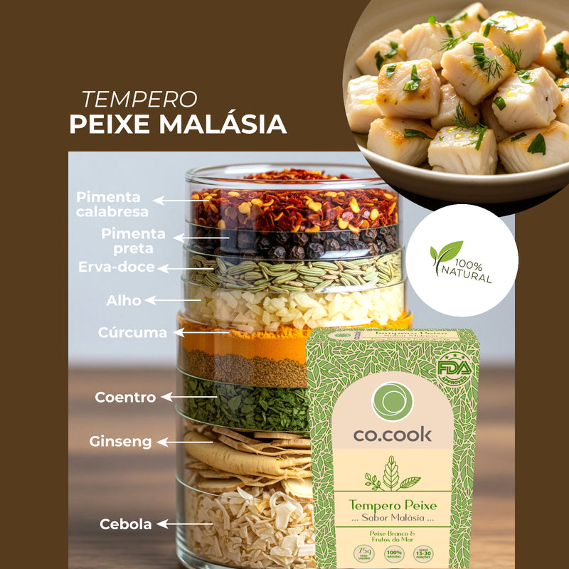 Kit 3 Temperos Funcionais Co.Cook – Carnes, Frango e Peixes | 100% Natural, Zero Glúten, Zero Lactose, Zero Conservantes, Zero Corantes, Zero Sódio