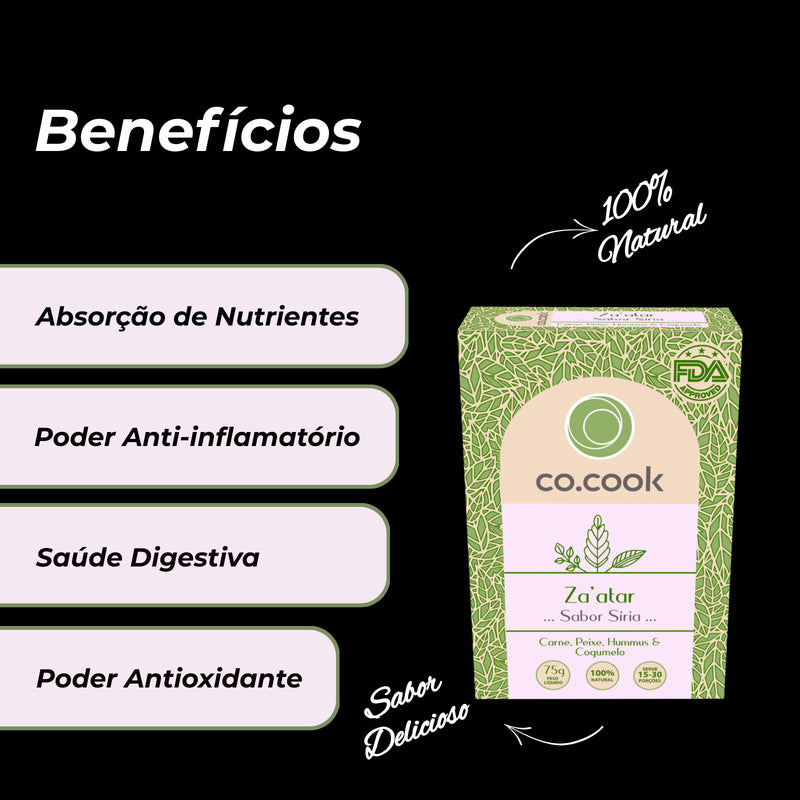 Kit 3 Temperos Funcionais Co.Cook – Zaatar, Khmeli Suneli e Cuscuz Marroquino | 100% Natural, Zero Glúten, Zero Lactose, Zero Conservantes, Zero Corantes, Zero Sódio
