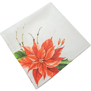 Kit 4 Guardanapos de Tecido Flor Natal 40cmx40cm