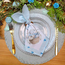 Kit 4 Guardanapo de Tecido Oxford Balão Coelho da Páscoa Azul 40cmx40cm