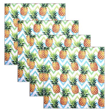 Kit 4 Guardanapo de Tecido ZigZag Alegre Abacaxi 40cmx40cm