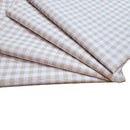 Kit 4 Guardanapos de Tecido Algodão Xadrez Bege 39cmx39cm