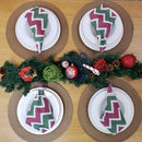 Kit 4 Guardanapos de Tecido ZigZag Natal 40cmx40cm