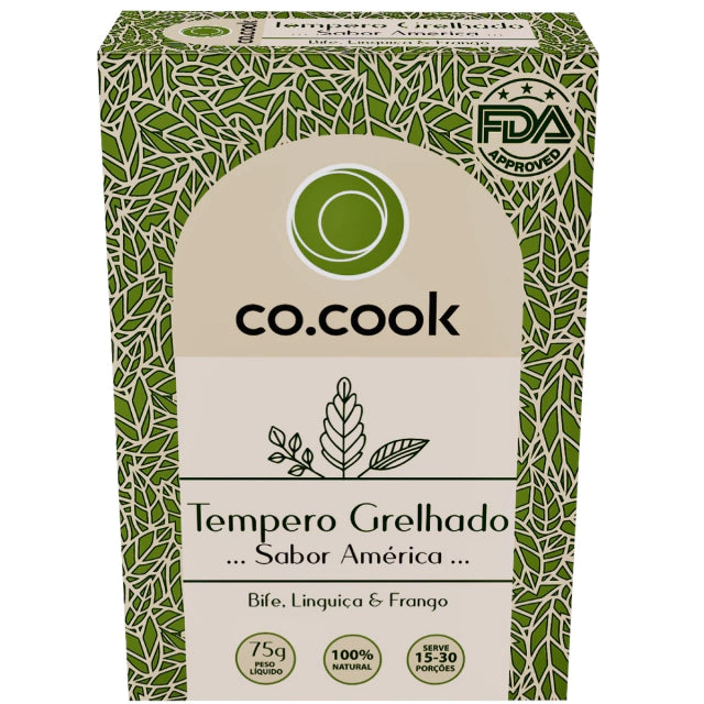 CoCook Caixa 20 Pack Especiaria Natural Tempero Grelhado Sabor America 75g