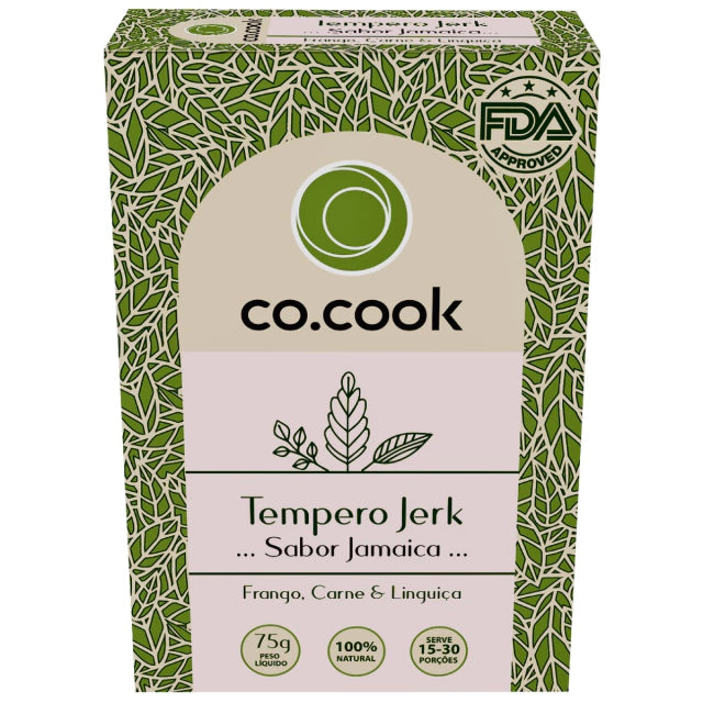 CoCook Caixa 20 Pack Especiaria Natural Tempero Jerk Sabor Jamaica 75g