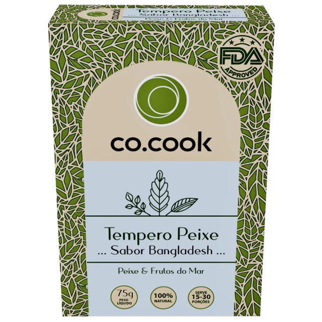 CoCook Caixa 20 Pack Especiaria Natural Tempero Peixe Sabor Bangladesh 75g