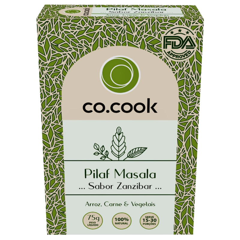 CoCook Caixa 20 Pack Especiaria Natural Tempero Pilaf Sabor Zanzibar 75g