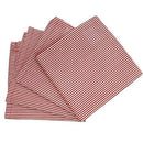 Kit 4 Guardanapos de Tecido Algodão Listrado Vermelho 39cmx39cm