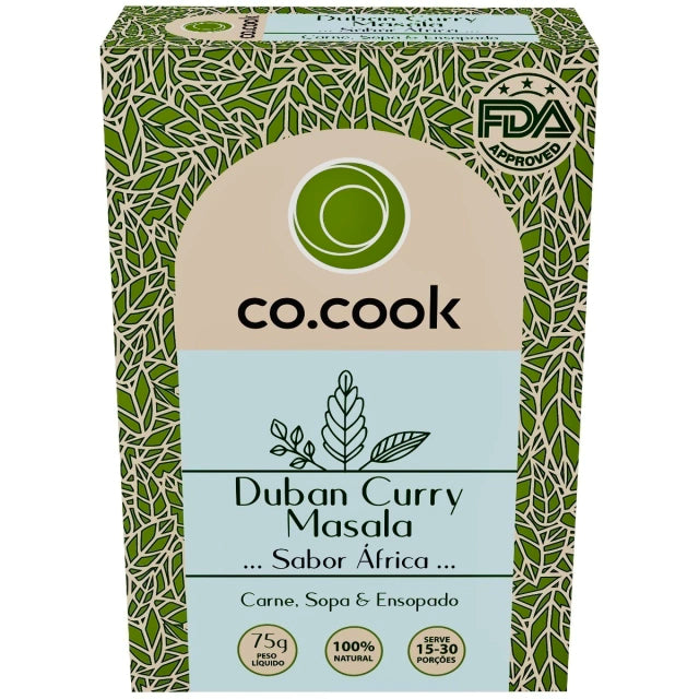 CoCook Caixa 20 Pack Especiaria Natural Tempero Duban Curry Masala 75g