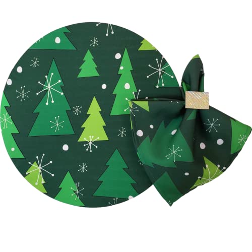 Kit 4 Capas Sousplat Árvore de Natal Verde 35cmx35cm