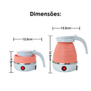 Chaleira Eletrica Dobravel Jarra Bule Silicone 600W 110v 600ml Portatil Cores:Br