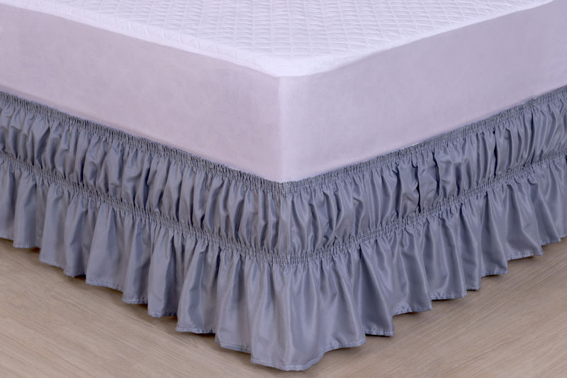 Saia Para Cama Box Colchobox Elasticada Ajustavel Solteiro Casal Queen Cinza