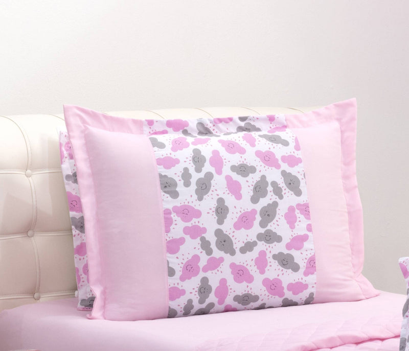 Cobreleito Nuvem Rosa Solteiro 03 pçs