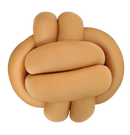 Almofada de Nó Escandinavo Nozinho Decorativo 35cm Mostarda