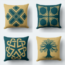 Kit 27035 4 Capas de Almofadas Decorativas Arvore Verde 45x45cm c/Zíper