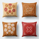 Kit 4 Capas de Almofadas Decorativas Terracota 45x45cm c/Zíper