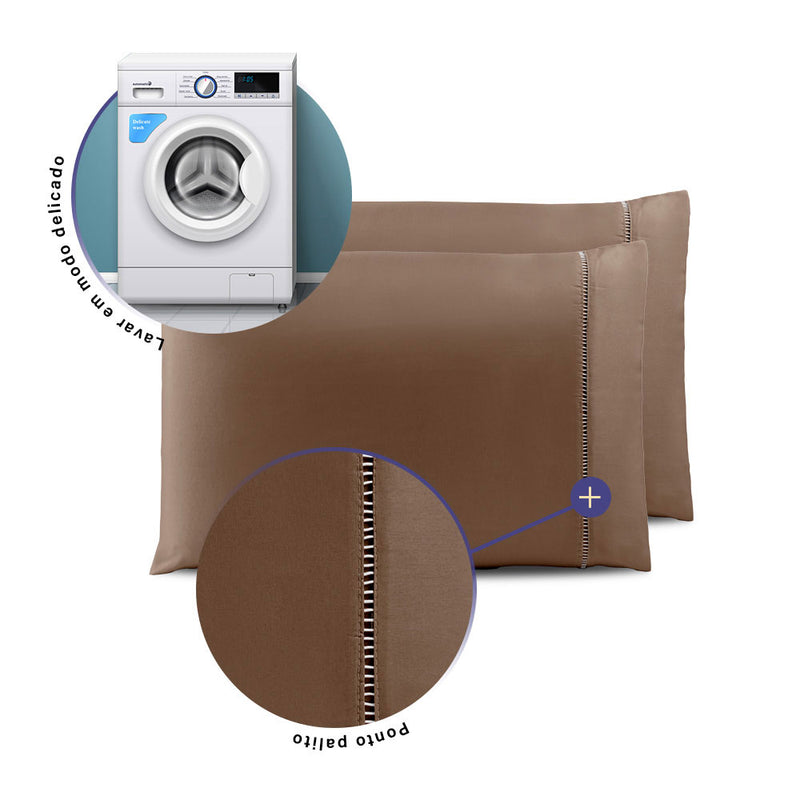 Par 62005marrom Par de Fronhas Prime Marrom 62005