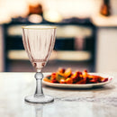 Set 6 Taças Para Água e Vinho De Vidro Dominic Rosa Com Borda Dourada 275ml