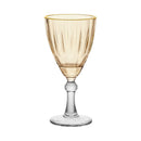 Set 6 Taças Para Água e Vinho De Vidro Dominic Âmbar Com Borda Dourada 275ml