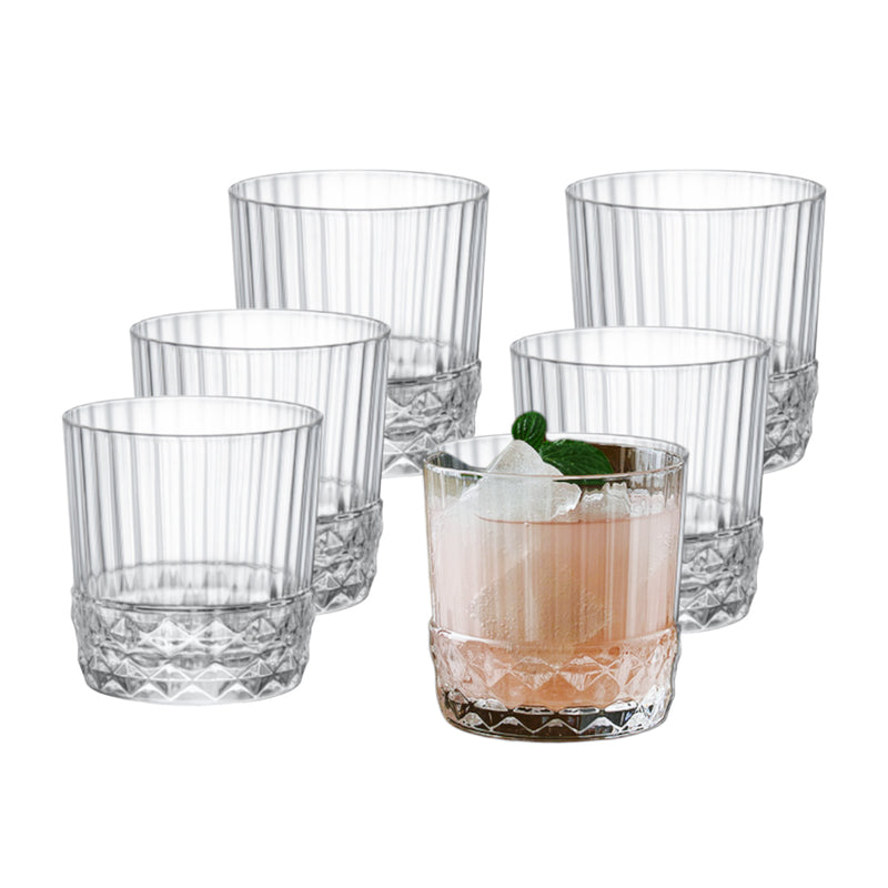 Conjunto Com 6 Copos Baixos América Whisky '20s 380ml Bormioli Rocco