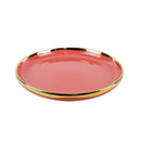 Sousplat Verão Rosa Com Borda Dourada