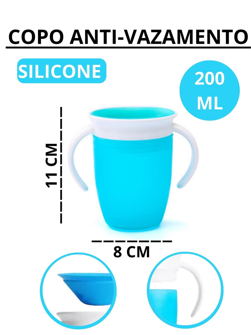 Copo Silicone 35015azul Antivazamento Azul 200ML Azul