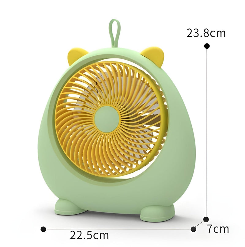 Ventilador De Mesa Gatinho Recarregável Silencioso FS7-215 Cor:Verde (VENTFS721