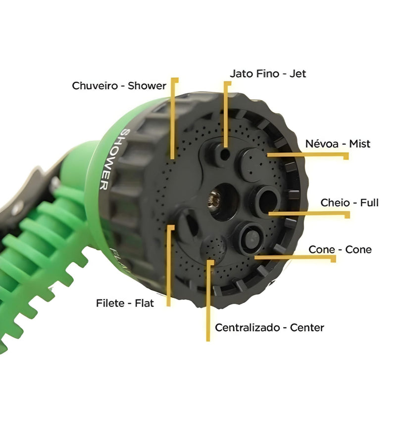 Mangueira Mágica Expansível 15 Metros Com 7 Tipos De Jato Luatek LWJ-403 (MANG