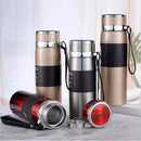 Garrafinha Térmica Aço Inox 1L Água Gelada Quente C/ Vedação Academia Trilh