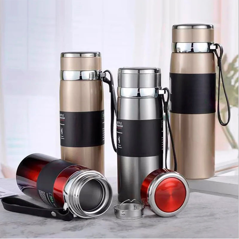 Garrafinha Térmica Aço Inox 1L Água Gelada Quente C/ Vedação Academia Trilh