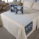 Kit Peseira de Cama King Grécia 5 Peças Jacquard com Almofadas 2,40x40 cm