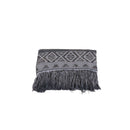 Manta Para Sofá Com Franja Luxor 1 Peça 2,10m x 1,35m 60% Algodão / 40% Poliéster Tecido Jacquard - Cinza Geométrico